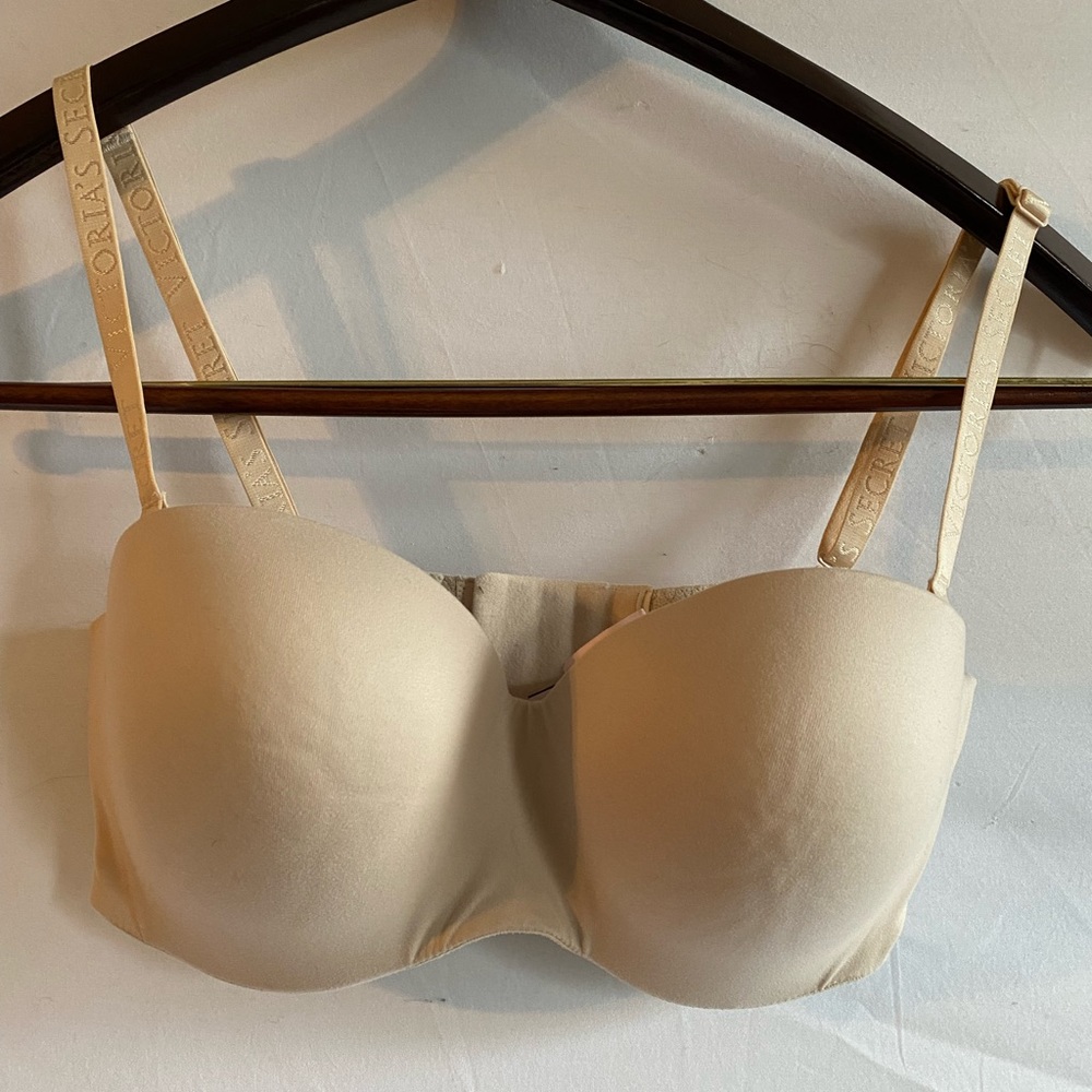 Victoria's Secret Body by Victoria Lined Strapless Bra 34DD Beige